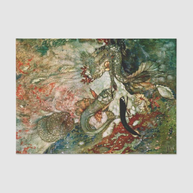 “The Mermaid King” by Edmund Dulac Tissue Paper (Front)