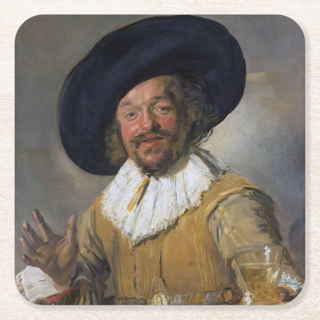 The Merry Drinker, Frans Hals, 1628-1630 Square Paper Coaster (Front)