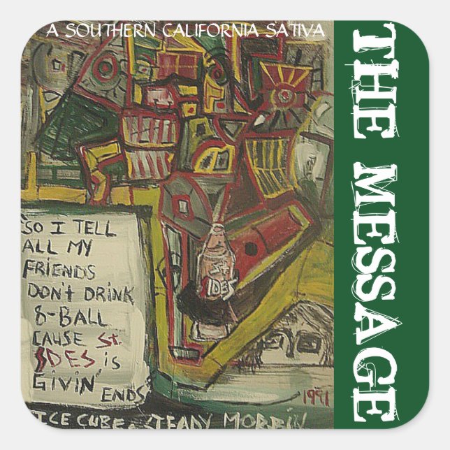 THE MESSAGE SATIVA SQUARE STICKER (Front)