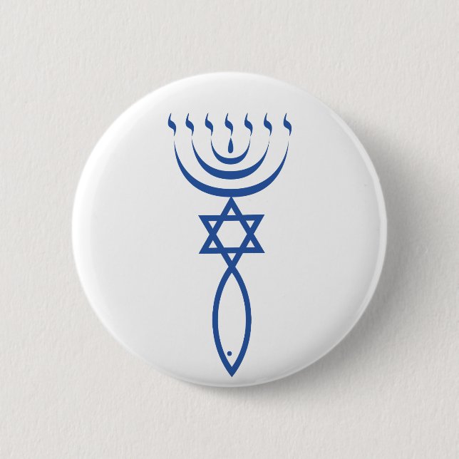 The Messianic Jewish Seal of Jerusalem 2 Inch Round Button (Front)