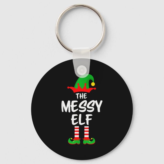 The Messy Elf Matching Family Christmas  Keychain (Front)