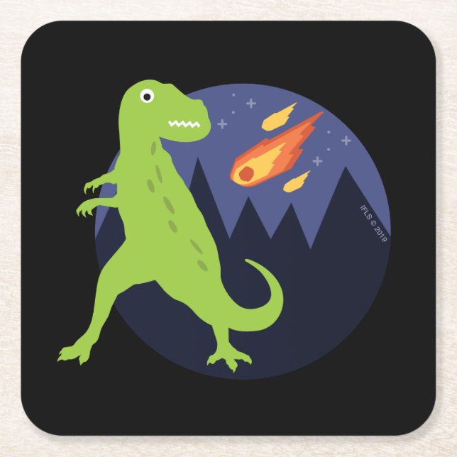 The Meteorite That Stuck Square Paper Coaster (Front)