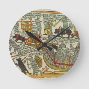 The Mice Bury the Cat, Russian, late 18th century Round Clock
