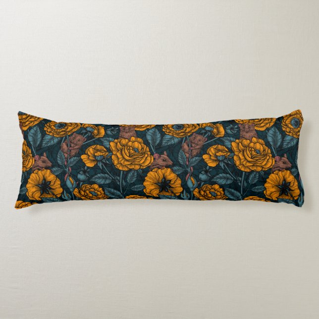 The mice party in orange and blue body pillow (Front)