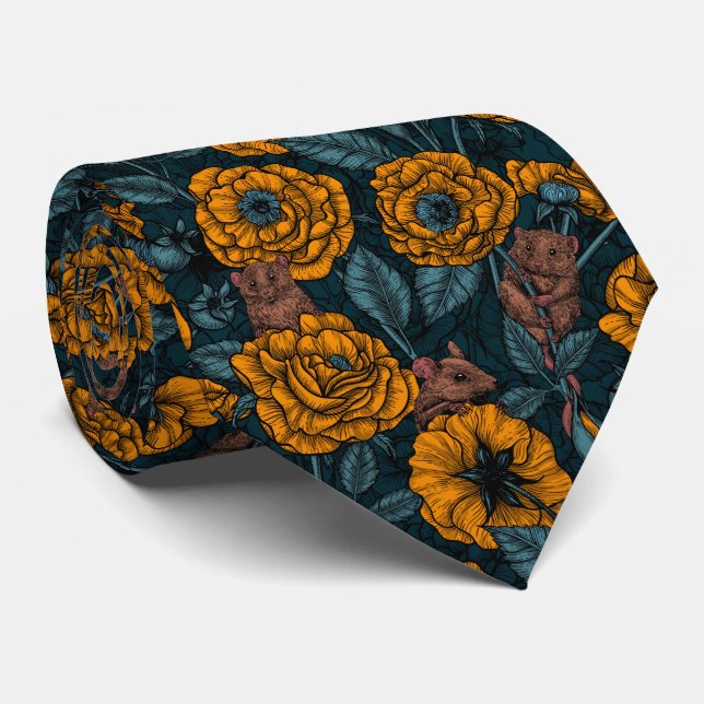 The mice party in orange and blue tie (Rolled)