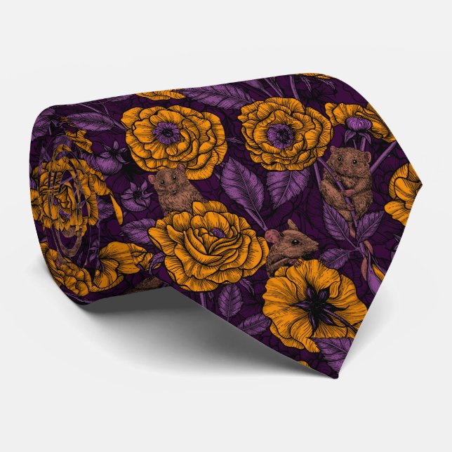 The mice party in orange and violet tie (Rolled)