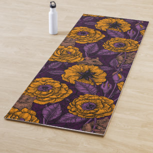 The mice party in orange and violet yoga mat