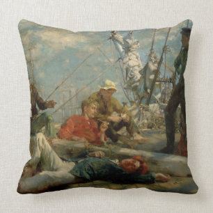 The Midday Rest (Sailors Yarning), 1906 (oil on ca Throw Pillow