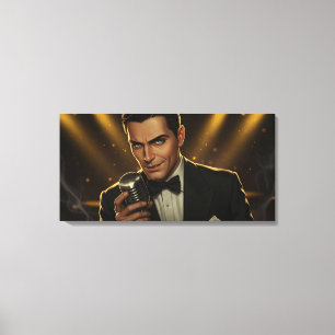 The Midnight Crooner Stretched Canvas Print