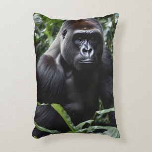 The Midnight Gorilla King: Monarch of the Forest Accent Pillow