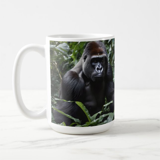 The Midnight Gorilla King: Monarch of the Forest Coffee Mug (Left)