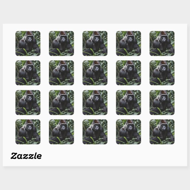 The Midnight Gorilla King: Monarch of the Forest Square Sticker (Sheet)