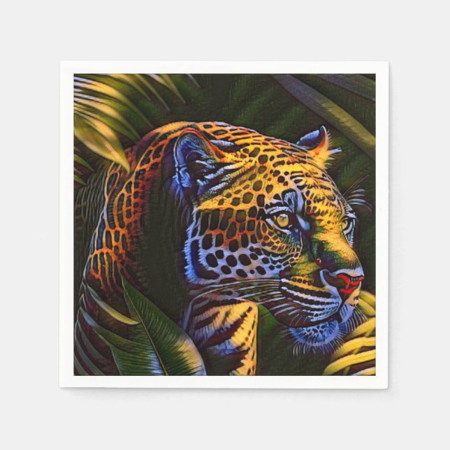 The Mighty Jaguar A Jungle Predator Napkin (Front)