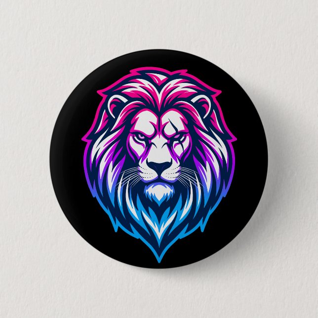 The Mighty Lion - Androgynous Edition 2 Inch Round Button (Front)
