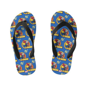 The Mighty Thor Character Graphic Kid's Flip Flops