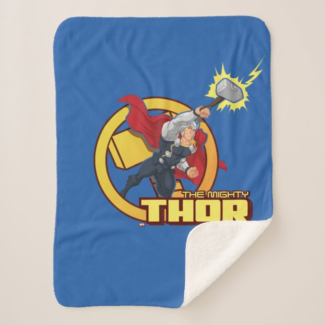 The Mighty Thor Character Graphic Sherpa Blanket (Front)