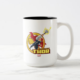 The Mighty Thor Character Graphic Two-Tone Coffee Mug