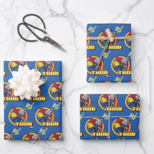 The Mighty Thor Character Graphic Wrapping Paper Sheet