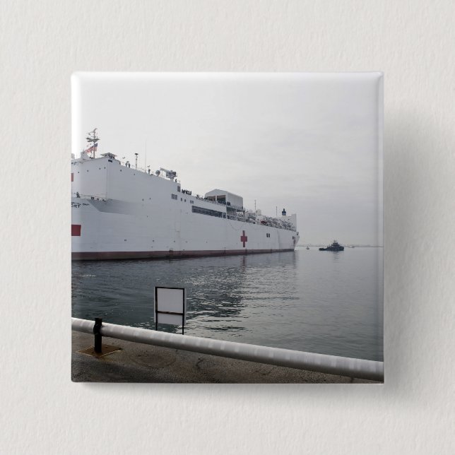 The Military Sealift Command hospital ship 2 Inch Square Button (Front)
