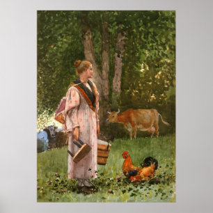 The Milk Maid, by Winslow Homer Poster
