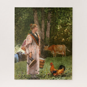The Milk Maid (Traditional American Farm) Jigsaw Puzzle