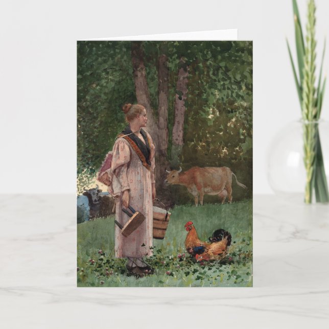 The Milk Maid | Winslow Homer Card (Front)
