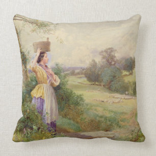 The Milkmaid, 1860 Throw Pillow