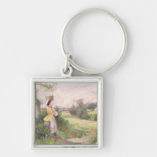 The Milkmaid, 1860 (w/c on paper) Keychain