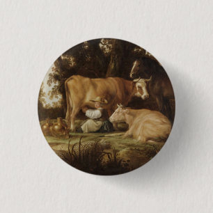 The Milkmaid Aelbert Cuyp 1 Inch Round Button