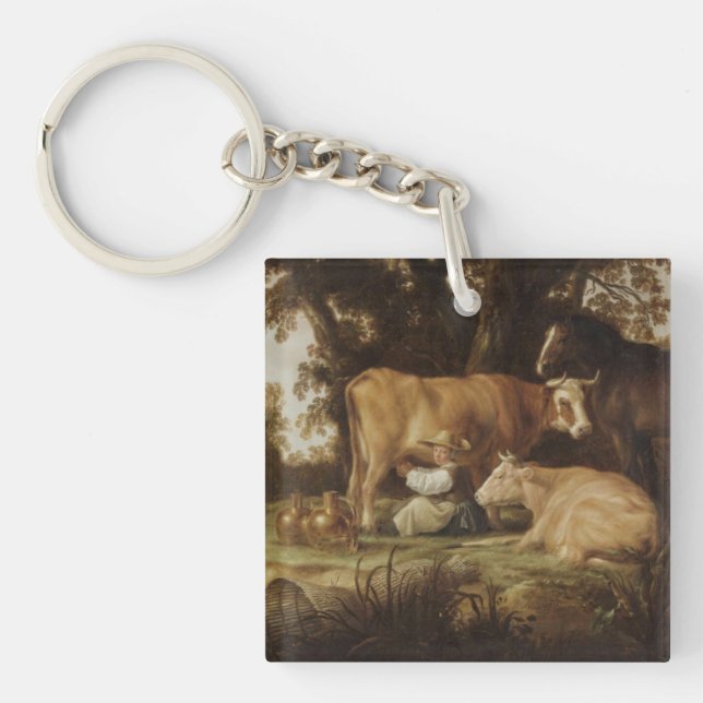 The Milkmaid Aelbert Cuyp    Keychain (Front)