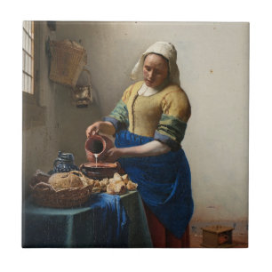 The Milkmaid by Johannes Vermeer, c. 1660 Tile