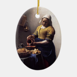The Milkmaid by Johannes Vermeer Ceramic Ornament