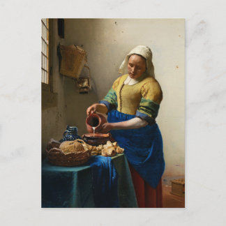 The Milkmaid by Johannes Vermeer Holiday Postcard