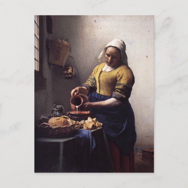 The Milkmaid by Johannes Vermeer Postcard (Front)