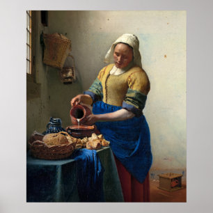 The Milkmaid by Johannes Vermeer Poster