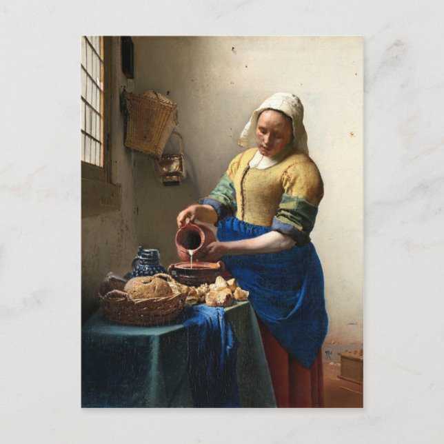 The Milkmaid, Jan Vermeer Postcard (Front)