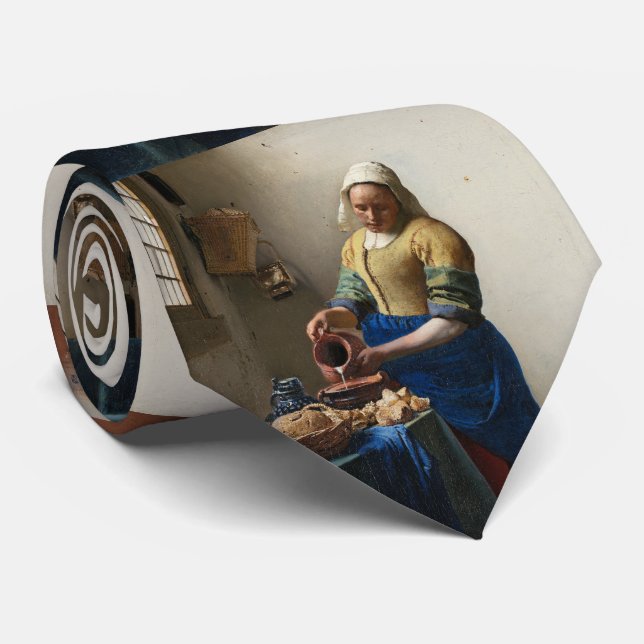 The Milkmaid Johannes Vermeer Tie (Rolled)