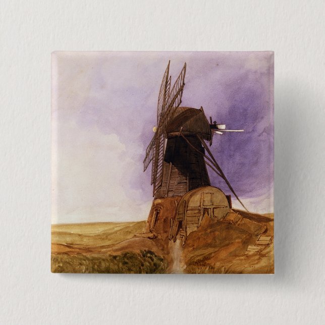 The Mill 2 Inch Square Button (Front)