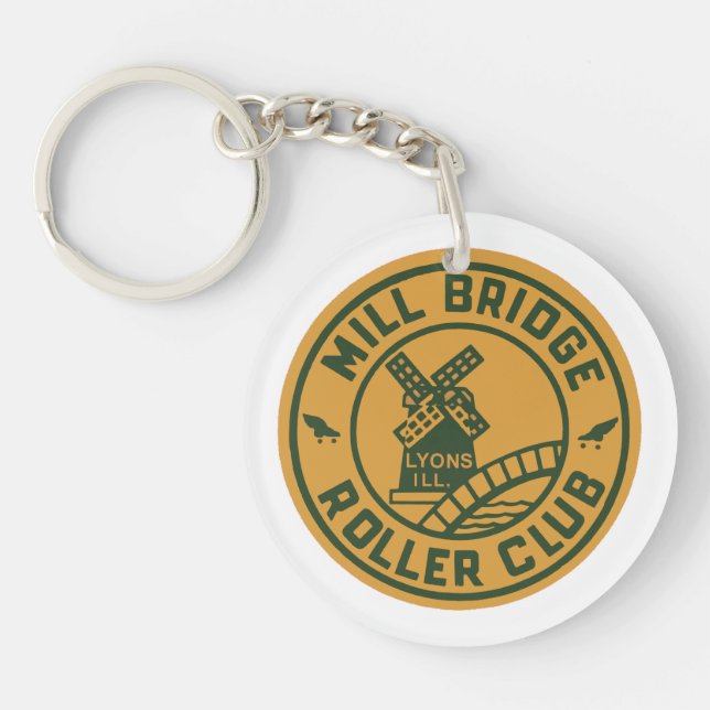 The Mill Bridge Roller Rink, Lyons, Illinois Keychain (Front)