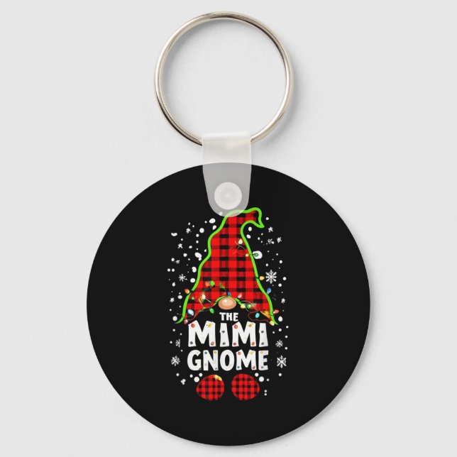 The Mimi Gnome Matching Family Christmas Outfit Gr Keychain (Front)