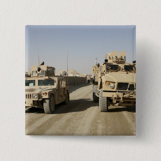 The Mine Resistant Ambush Protected 2 Inch Square Button (Front)