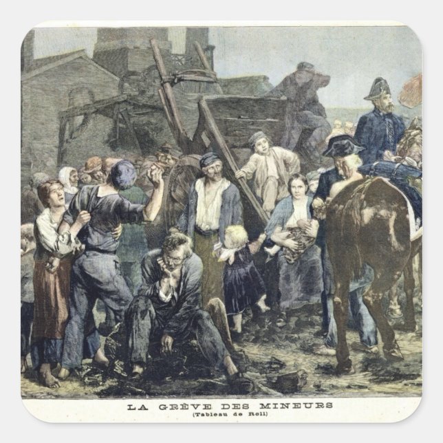 The Miner's Strike in Carmaux Square Sticker (Front)
