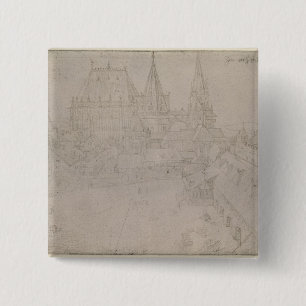 The Minster at Aachen, 1520 2 Inch Square Button