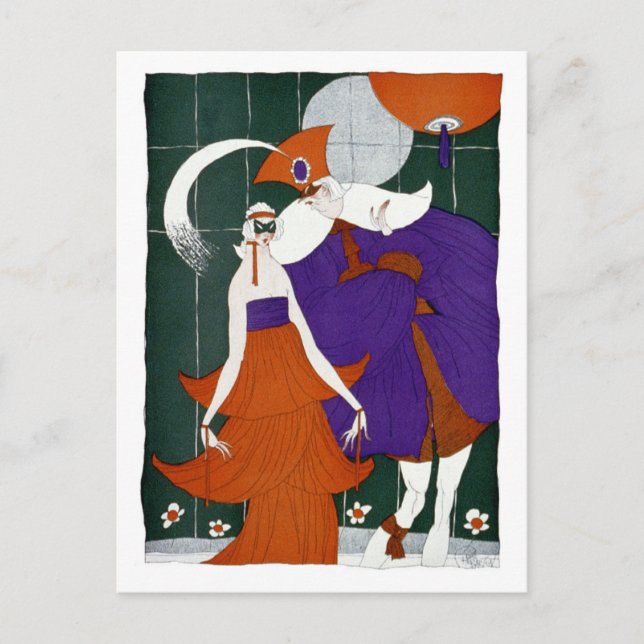 The Minstrel at The Masquerade Ball Postcard (Front)
