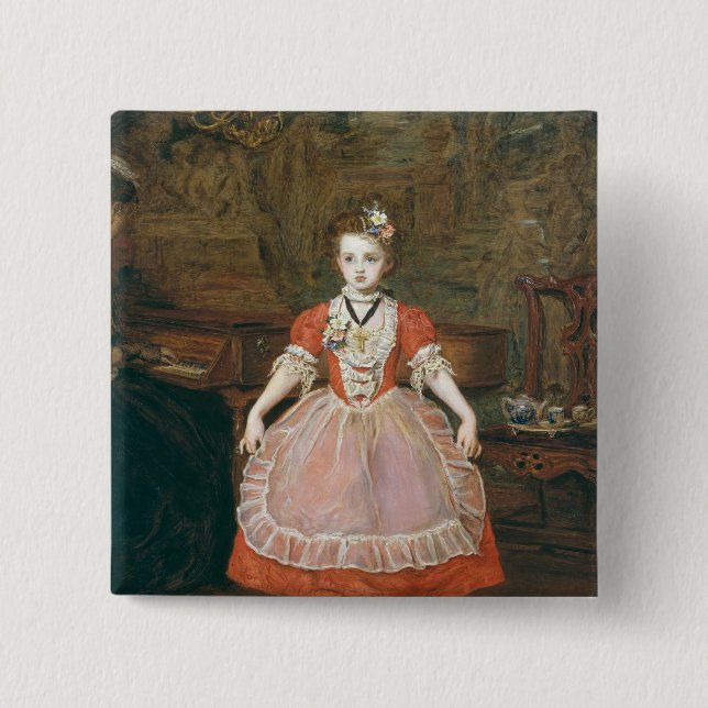 The Minuet 2 Inch Square Button (Front)