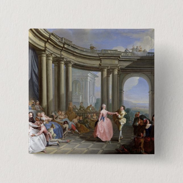 The Minuet 2 Inch Square Button (Front)