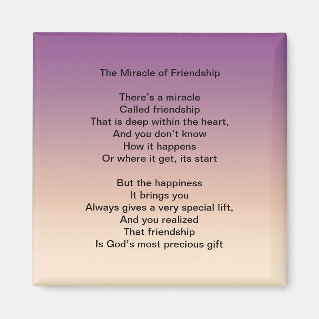 The Miracle of Friendship magnet (Front)