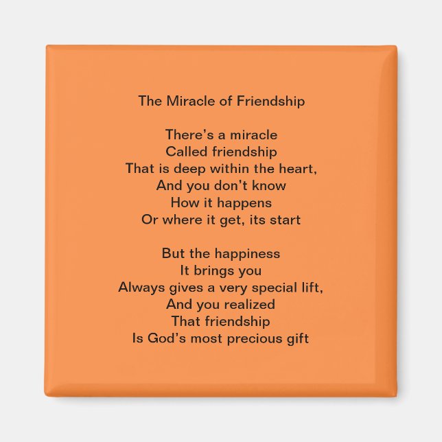 The Miracle of Friendship magnet (Front)