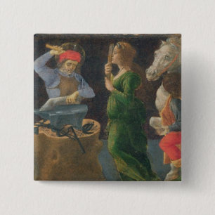The Miracle of St. Eligius, predella panel from th 2 Inch Square Button