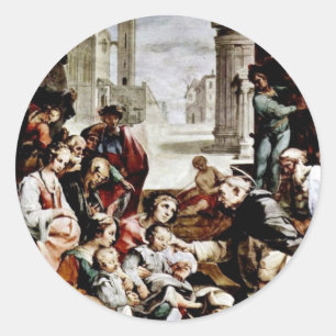 The Miracle Of St. Giacinto By Salimbeni Ventura Classic Round Sticker